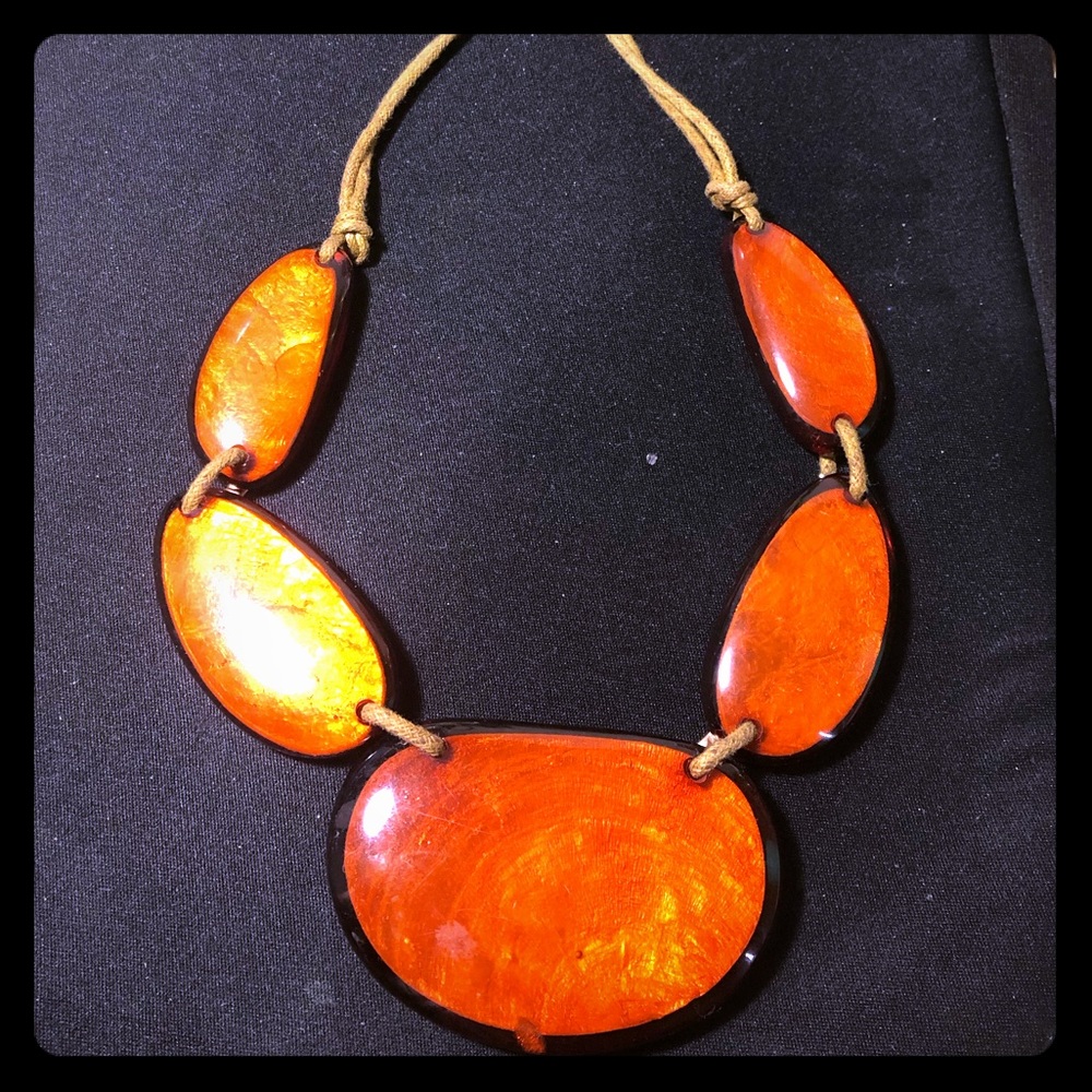 Brown statement necklace